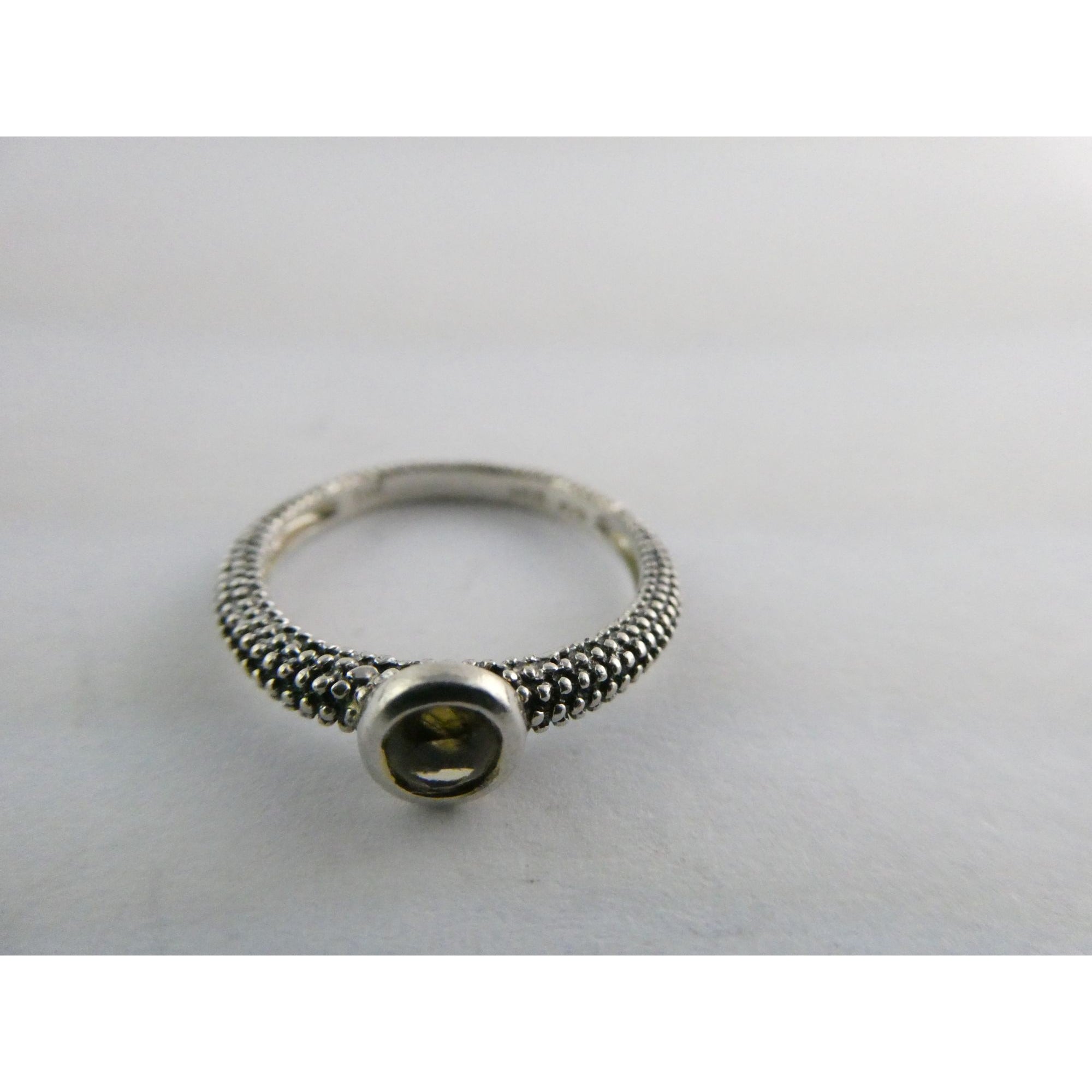 T&C Town And Country Sterling Silver 14k Gold Citrine Stacking Ring Size 6 1.8g