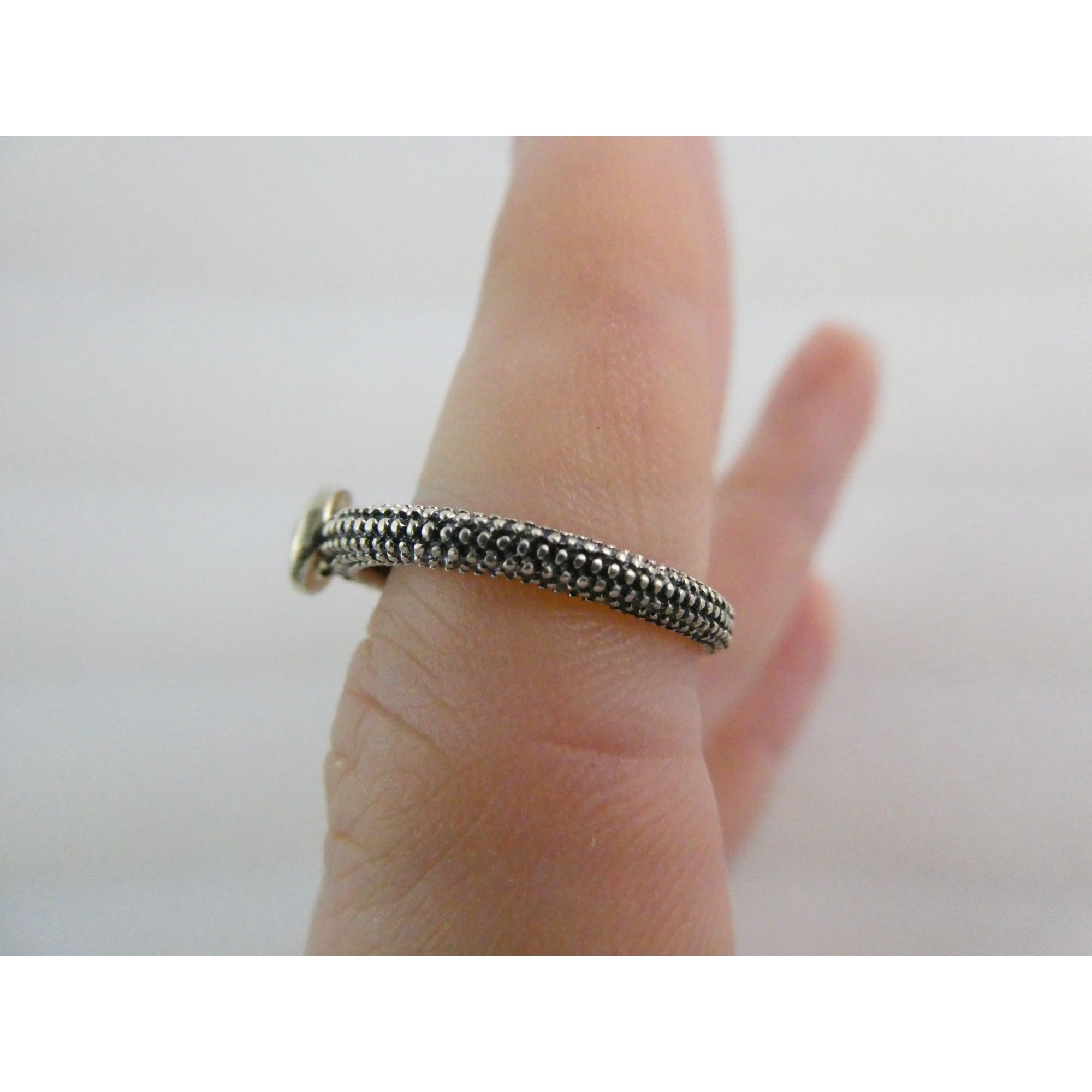 T&C Town And Country Sterling Silver 14k Gold Citrine Stacking Ring Size 6 1.8g