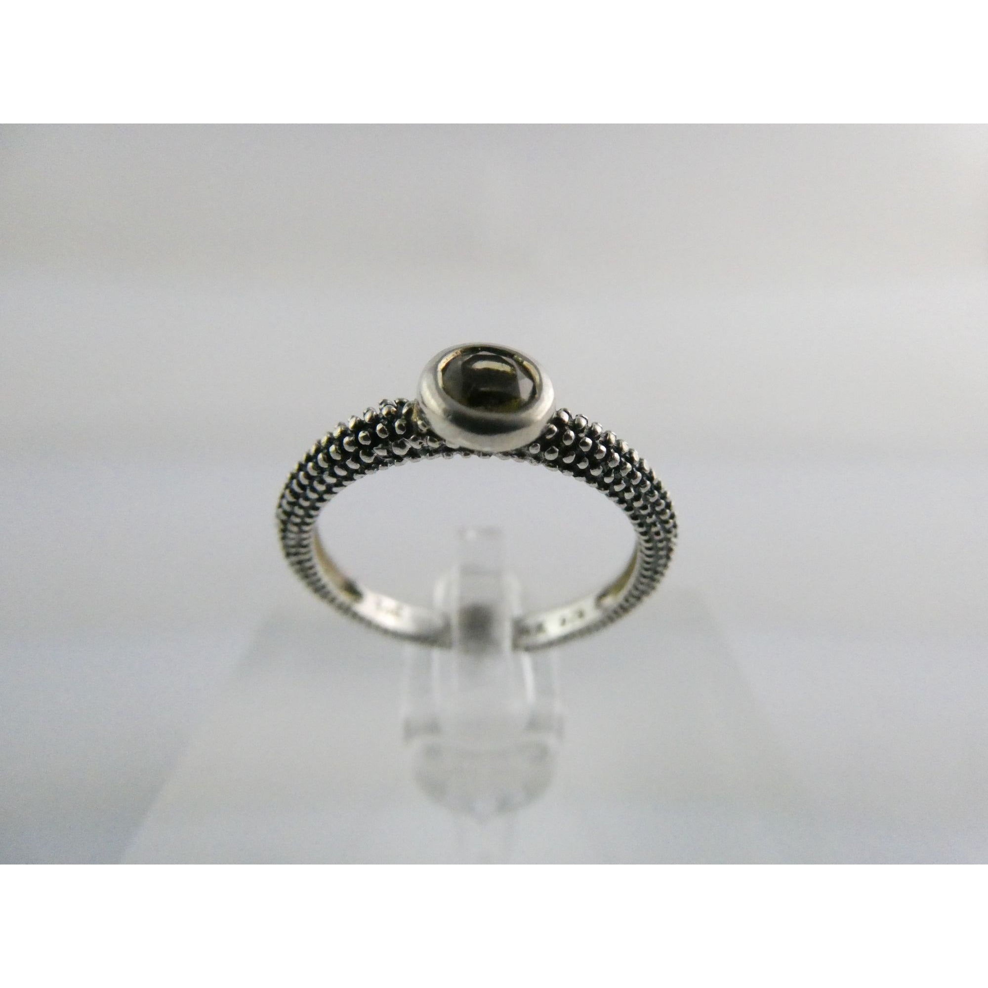 T&C Town And Country Sterling Silver 14k Gold Citrine Stacking Ring Size 6 1.8g