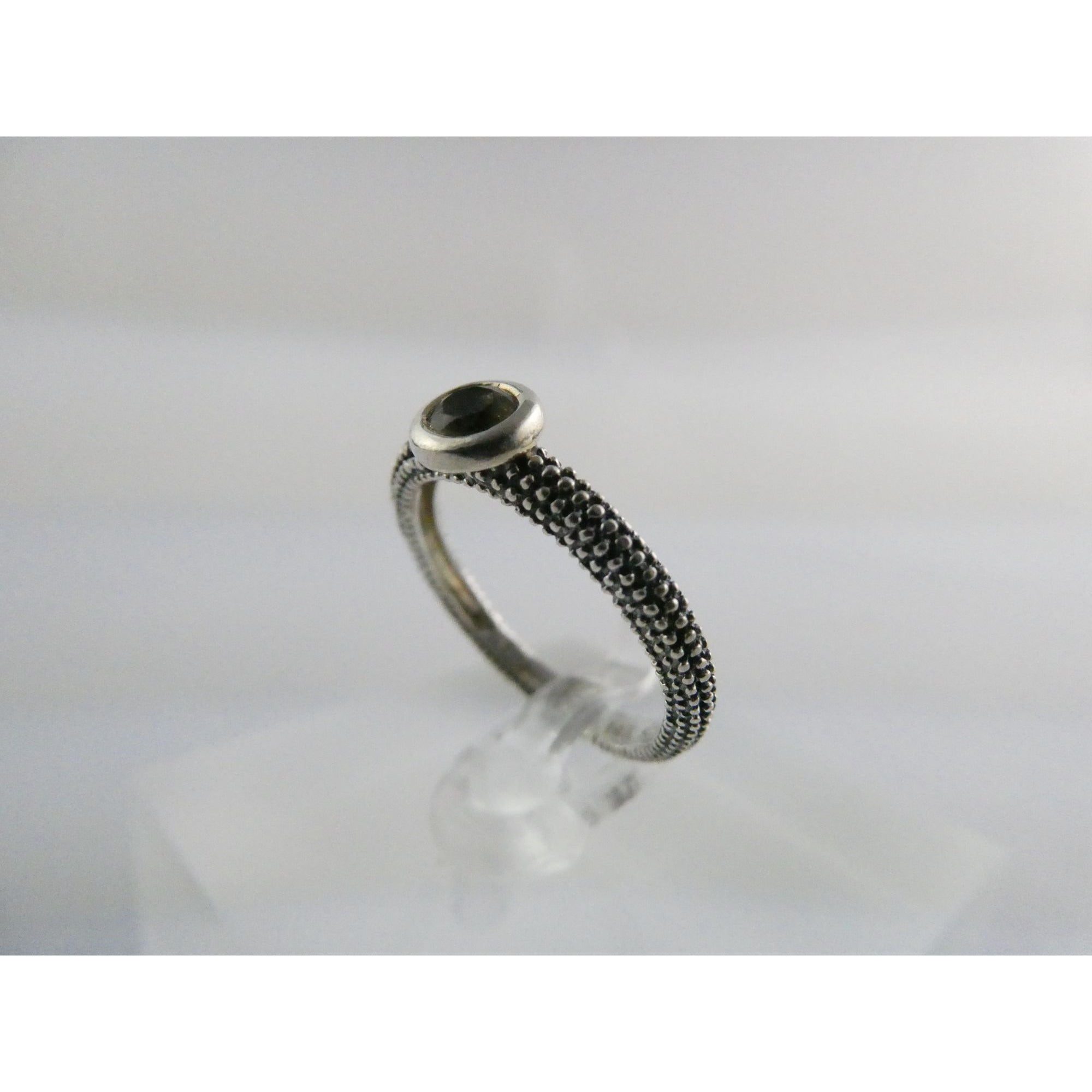 T&C Town And Country Sterling Silver 14k Gold Citrine Stacking Ring Size 6 1.8g