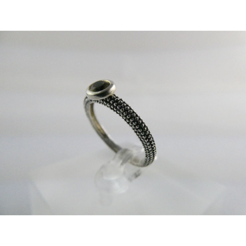 T&C Town And Country Sterling Silver 14k Gold Citrine Stacking Ring Size 6 1.8g