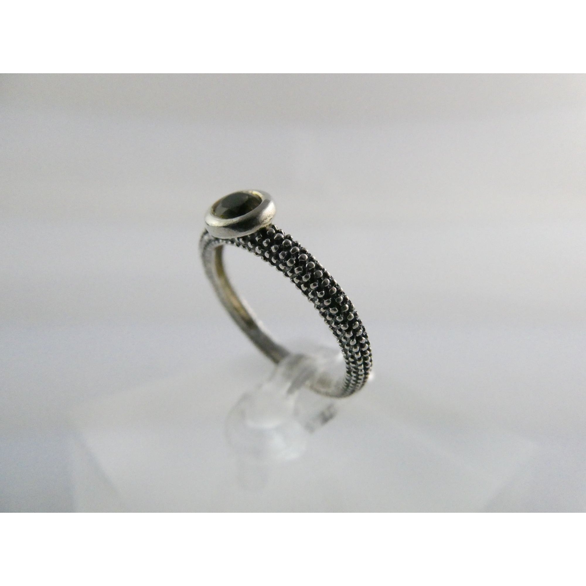 T&C Town And Country Sterling Silver 14k Gold Citrine Stacking Ring Size 6 1.8g