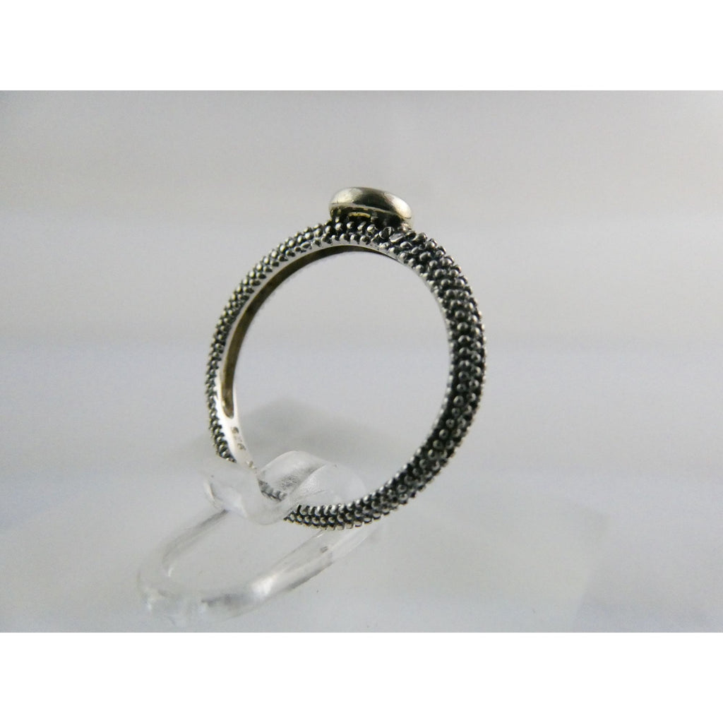 T&C Town And Country Sterling Silver 14k Gold Citrine Stacking Ring Size 6 1.8g