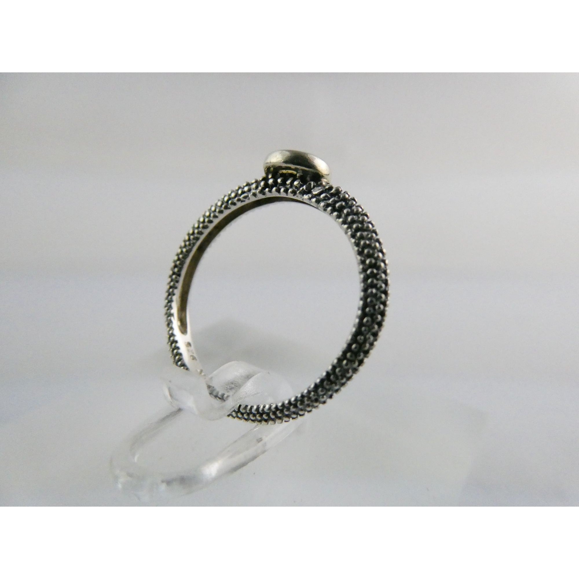 T&C Town And Country Sterling Silver 14k Gold Citrine Stacking Ring Size 6 1.8g