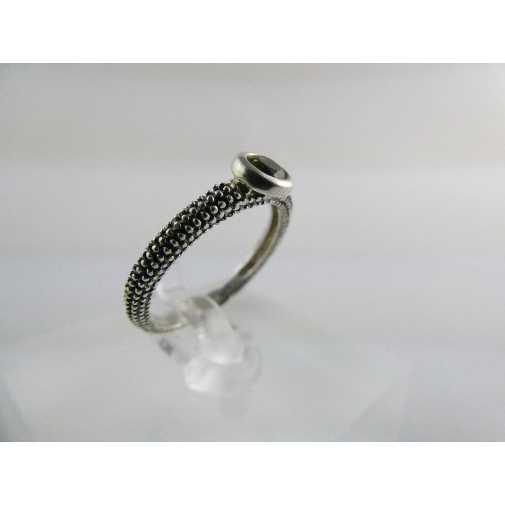 T&C Town And Country Sterling Silver 14k Gold Citrine Stacking Ring Size 6 1.8g