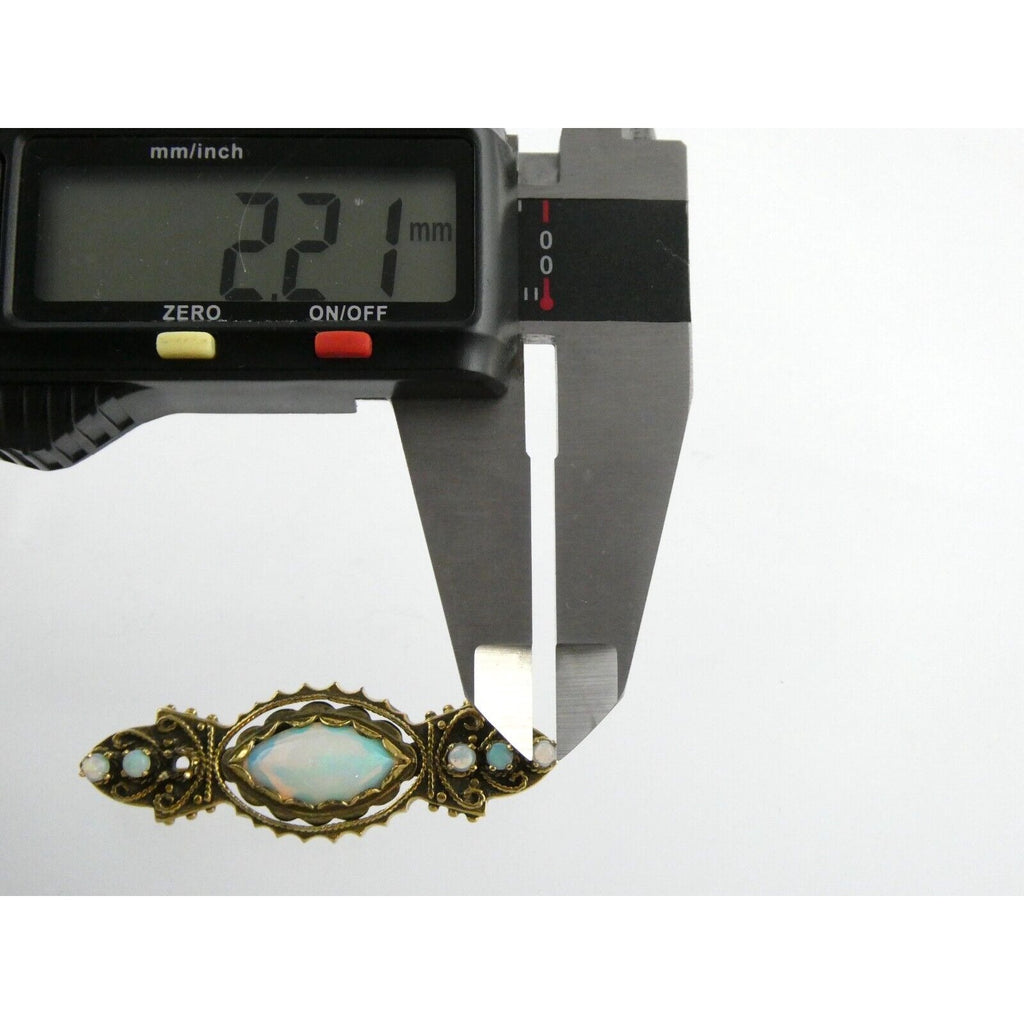 Antique 1920s 14k Yellow Gold Victorian Revival Opal Pin Brooch 6.2g 1 MISSING