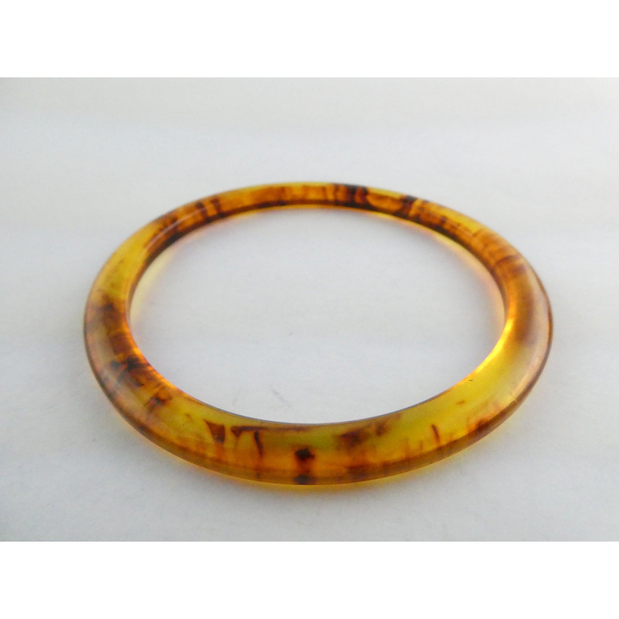 Vintage Bakelite Root Beer Color Bangle Bracelet 8 Inch Fit Swirled Brown Colors
