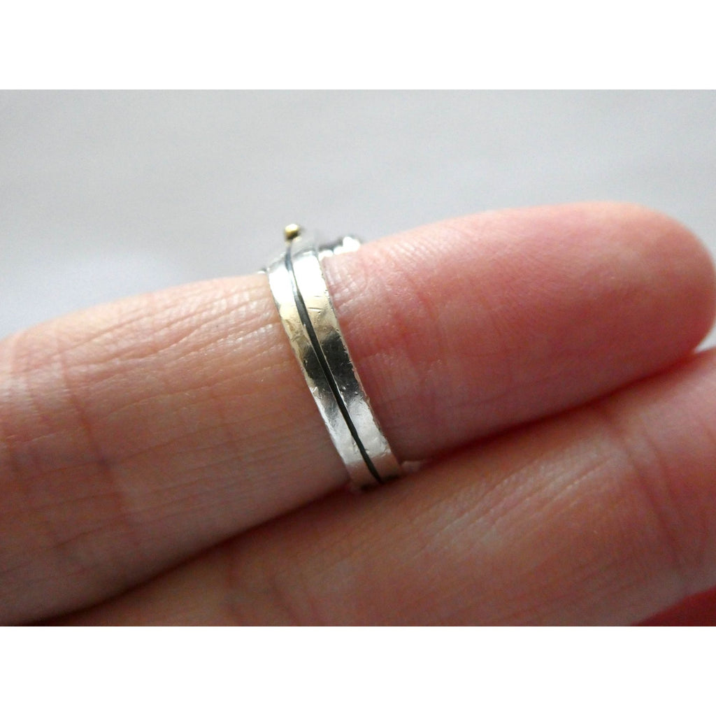 Lagos Caviar Sterling Silver 18K Gold Domed Beaded Design Ring Size 4.75 7.7g