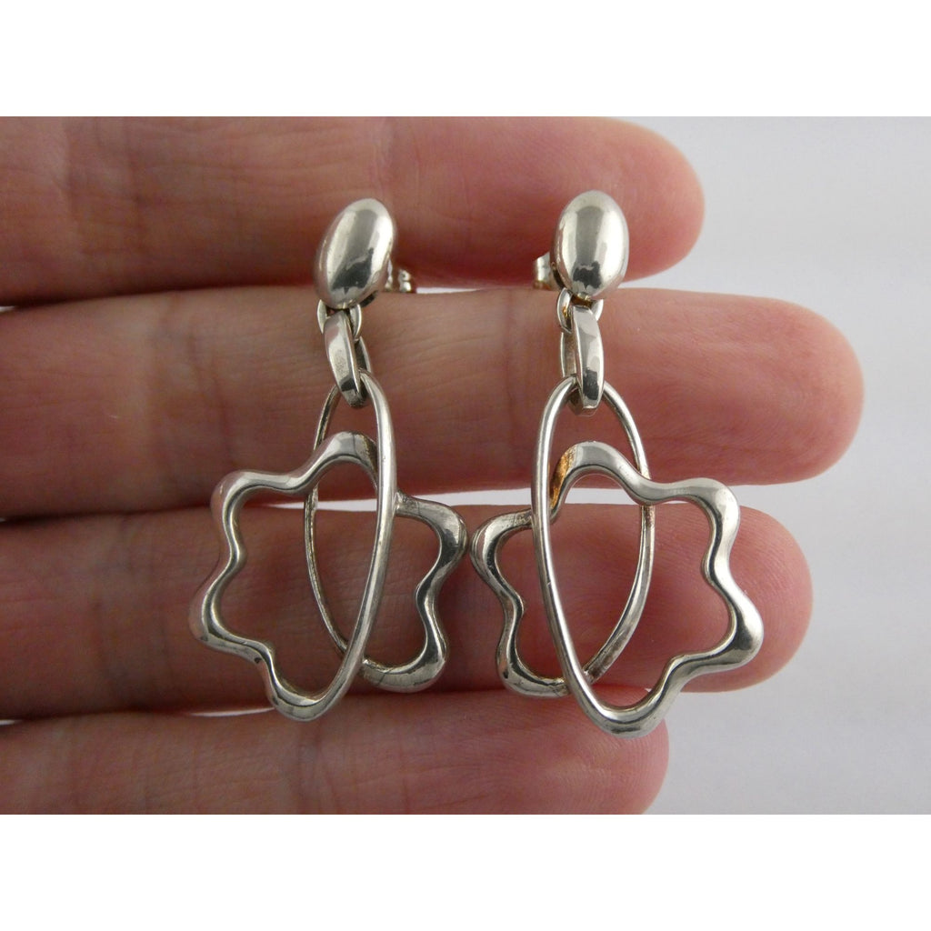 Montblanc Germany Sterling Silver NR Star Mobile Dangling Earrings 10g 40mm Long