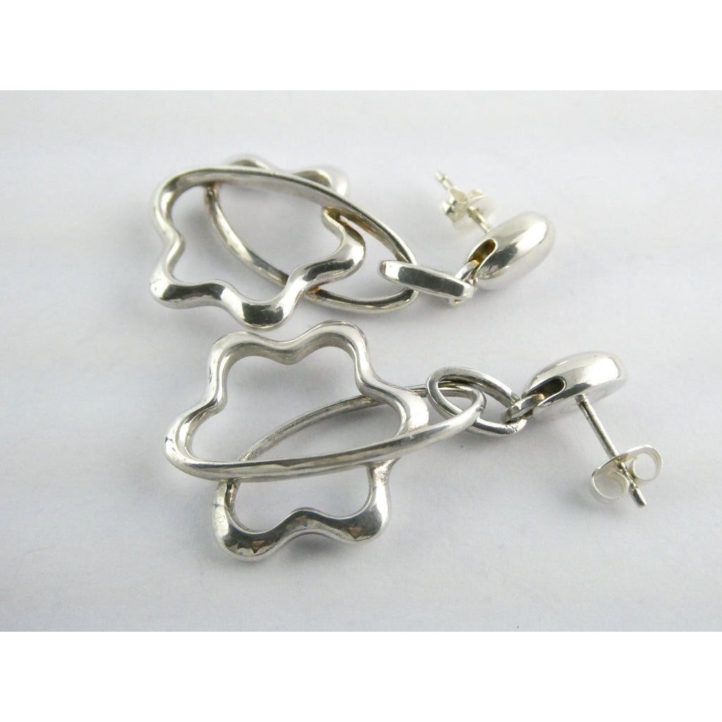Montblanc Germany Sterling Silver NR Star Mobile Dangling Earrings 10g 40mm Long