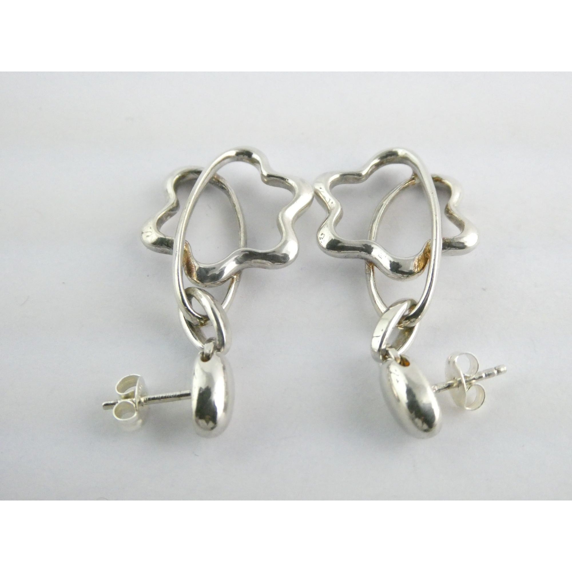 Montblanc Germany Sterling Silver NR Star Mobile Dangling Earrings 10g 40mm Long
