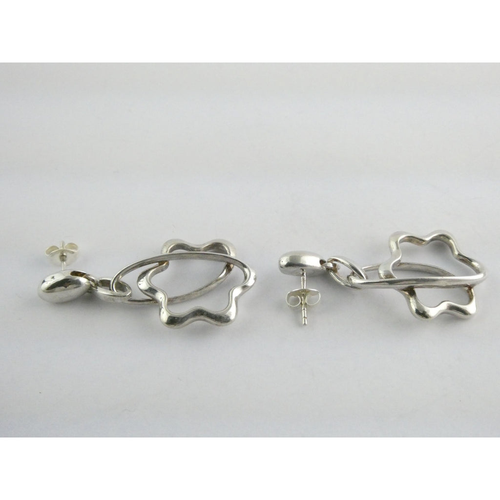 Montblanc Germany Sterling Silver NR Star Mobile Dangling Earrings 10g 40mm Long