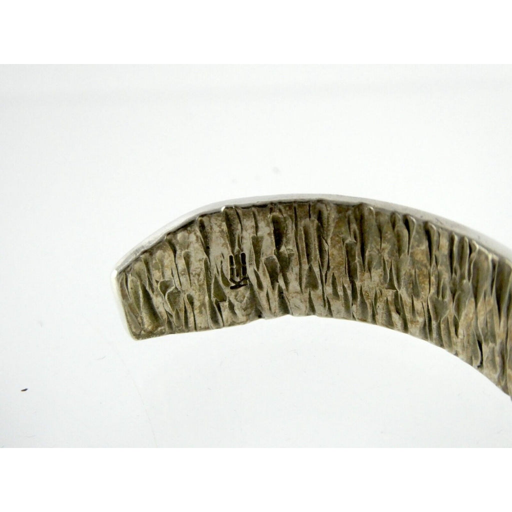 Kee Yazzie Sterling Silver and 14k Gold Petroglyph Cuff Bracelet NA Navajo 7 In