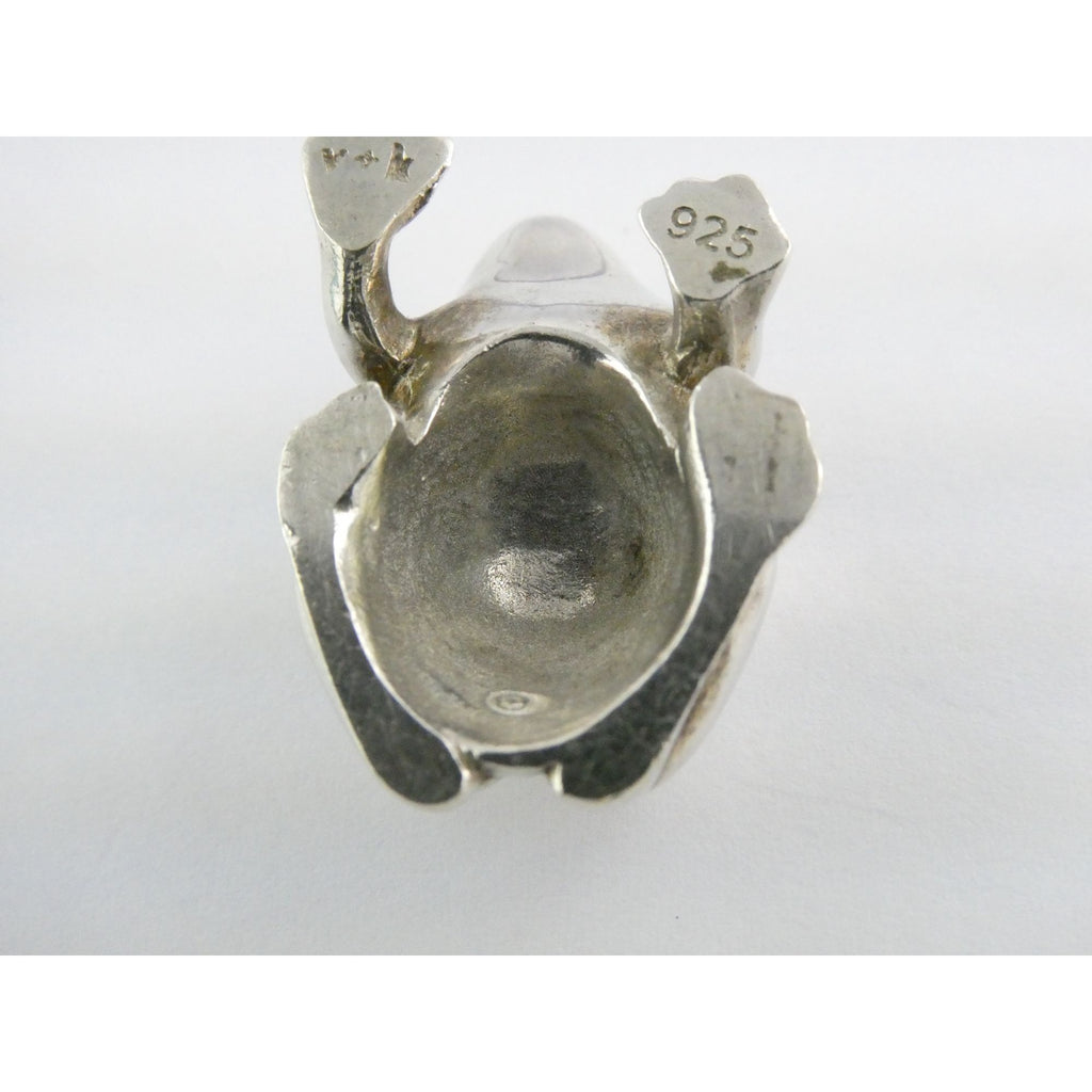 Vilmain and Klinger V+K Sterling Silver Garnet Gem Frog Miniature Figurine 21g