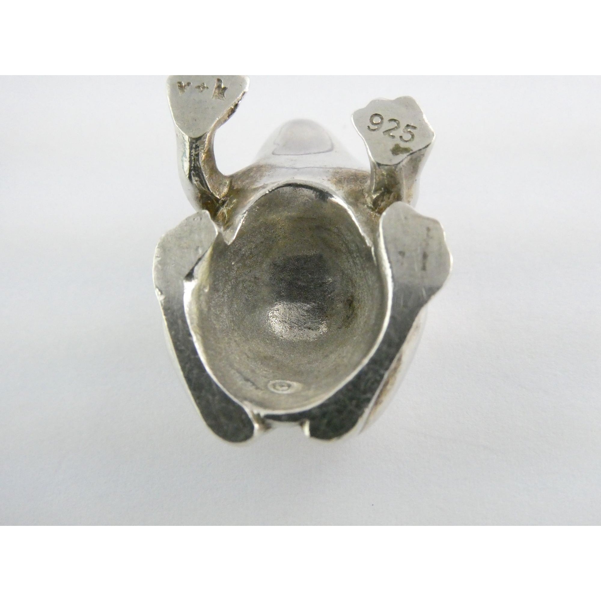Vilmain and Klinger V+K Sterling Silver Garnet Gem Frog Miniature Figurine 21g