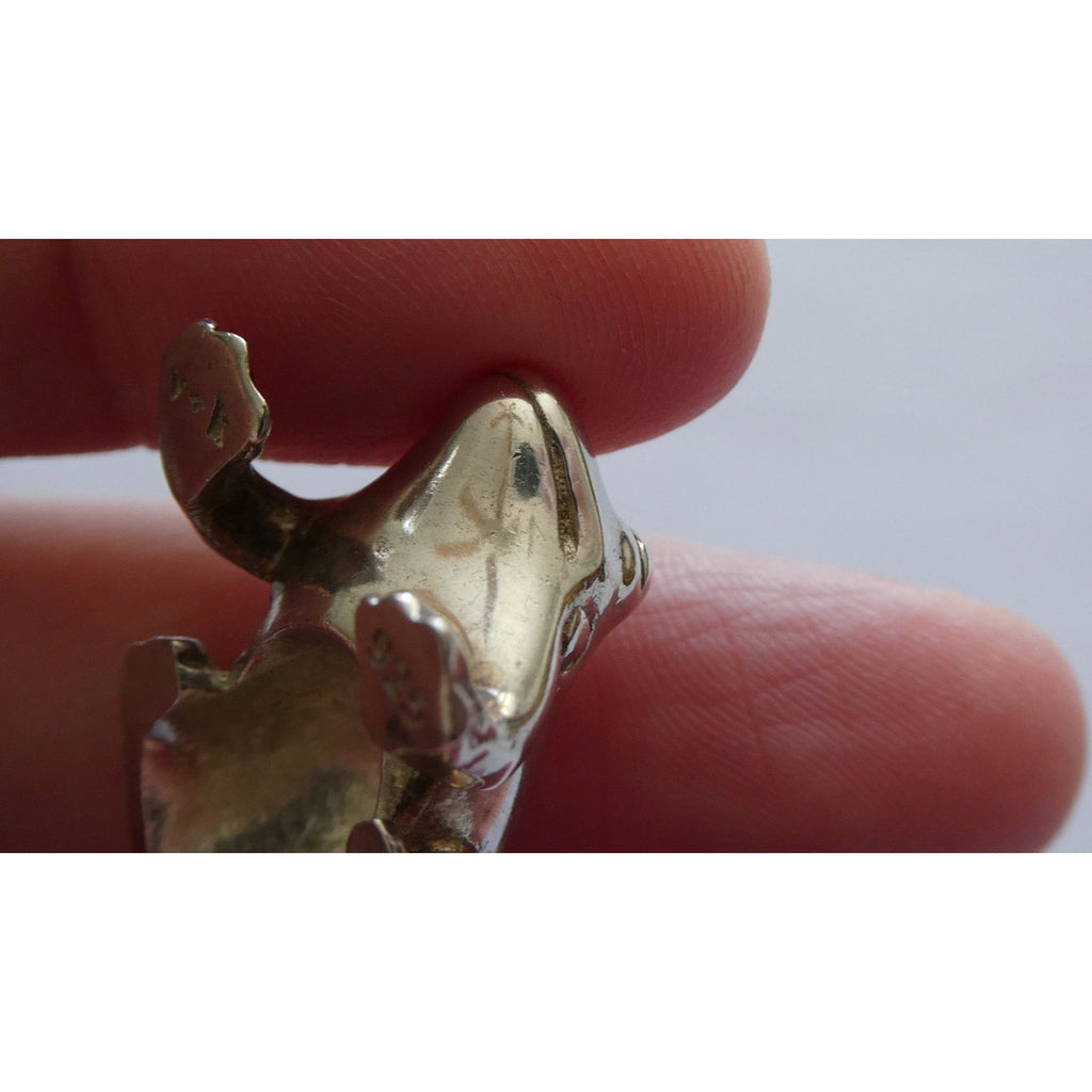 Vilmain and Klinger V+K Sterling Silver Garnet Gem Frog Miniature Figurine 21g