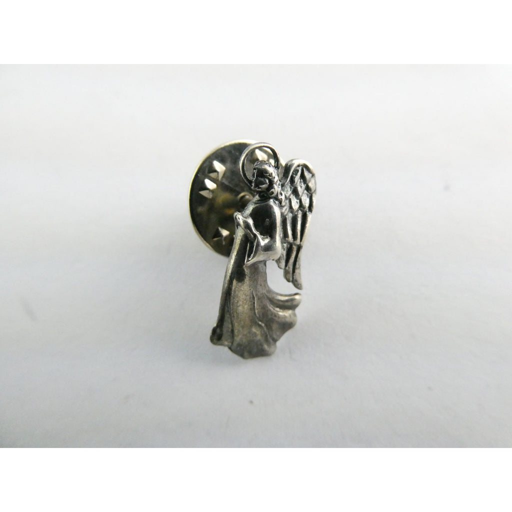 Vintage Sterling Silver Praying Guardian Angel Lapel Pin 1.7g 20mm Length