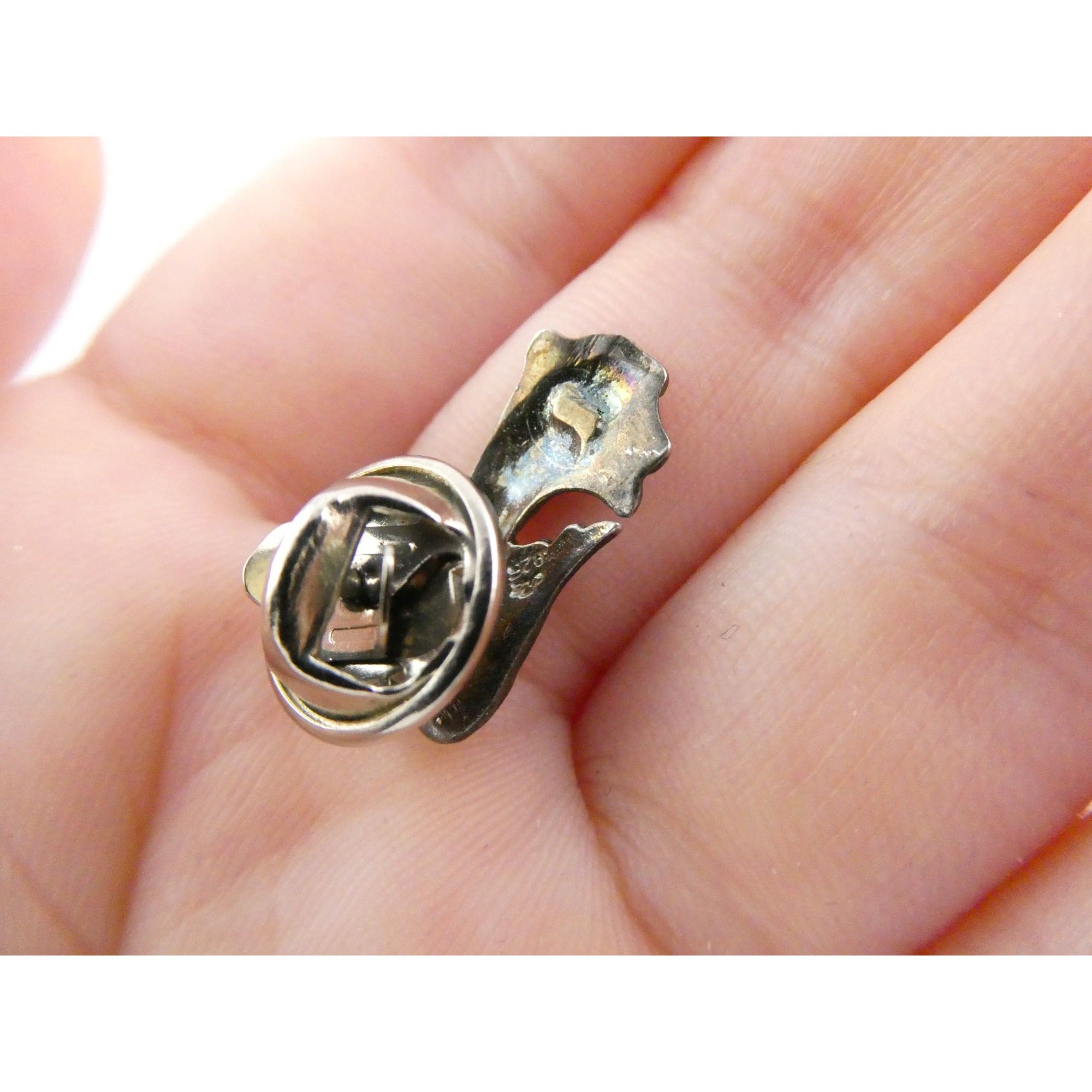 Vintage Sterling Silver Praying Guardian Angel Lapel Pin 1.7g 20mm Length