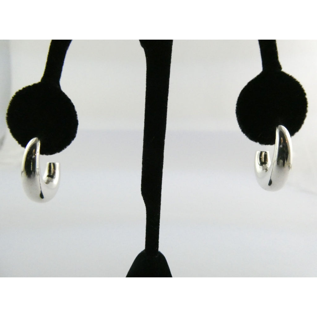 Tiffany and Co Sterling Silver Half Hoop Earrings 6.1g Weight 25mm Length
