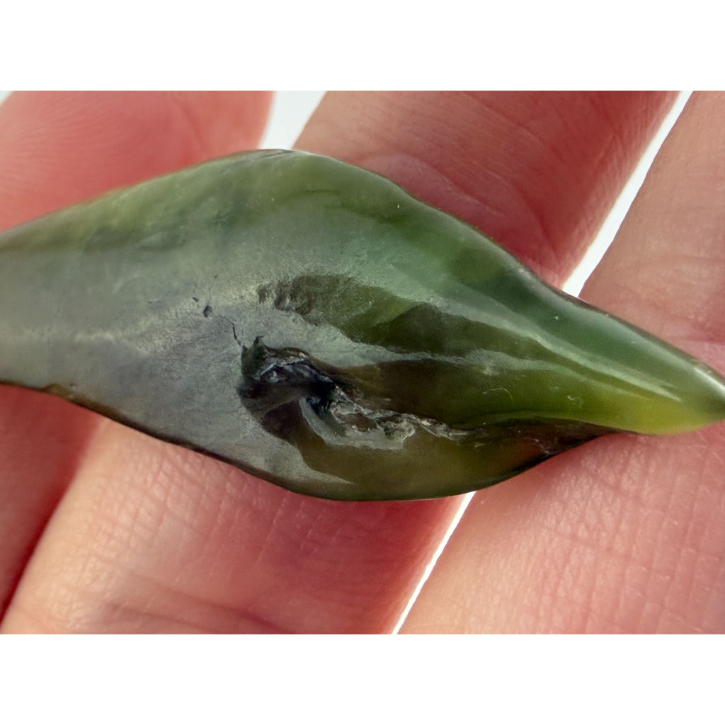 Polished Freeform African Jade Piece Specimen 4.6g Weight 1 5/8 Inch Max Length