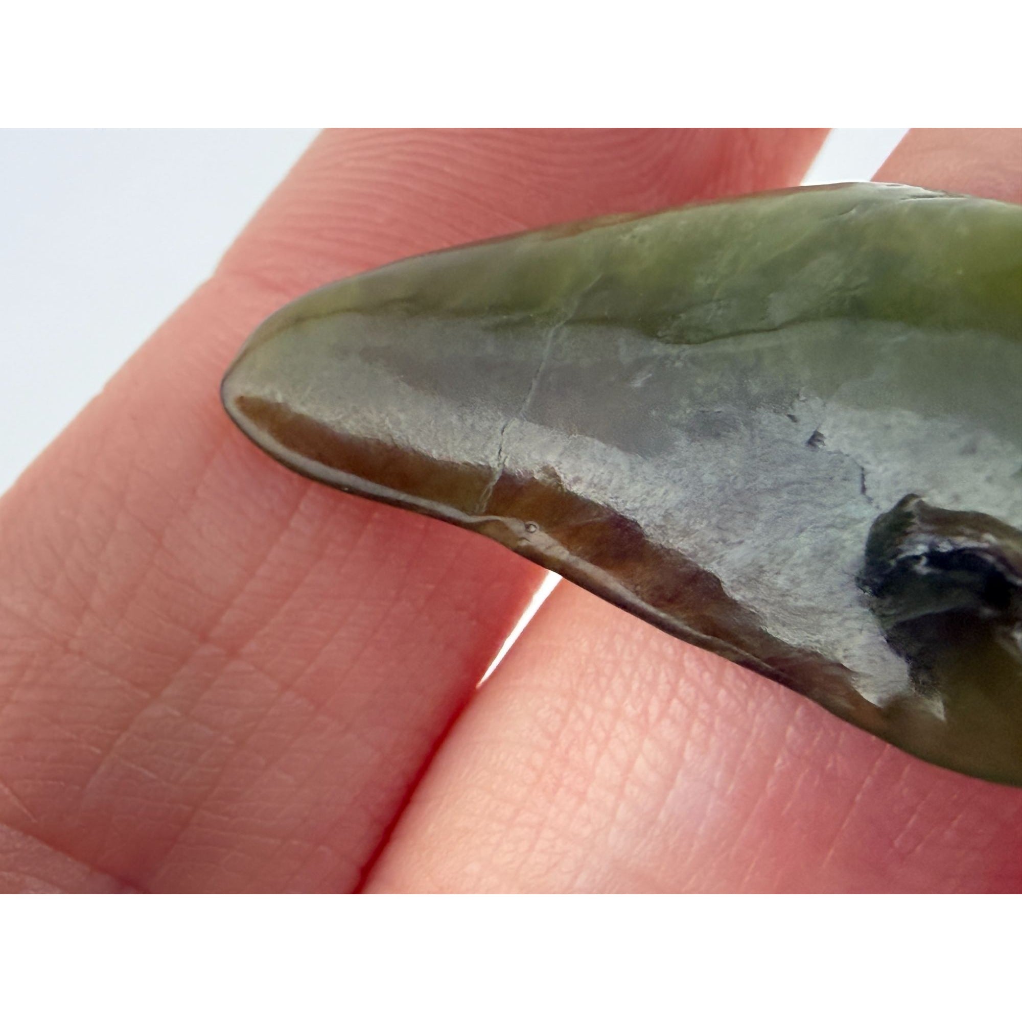 Polished Freeform African Jade Piece Specimen 4.6g Weight 1 5/8 Inch Max Length