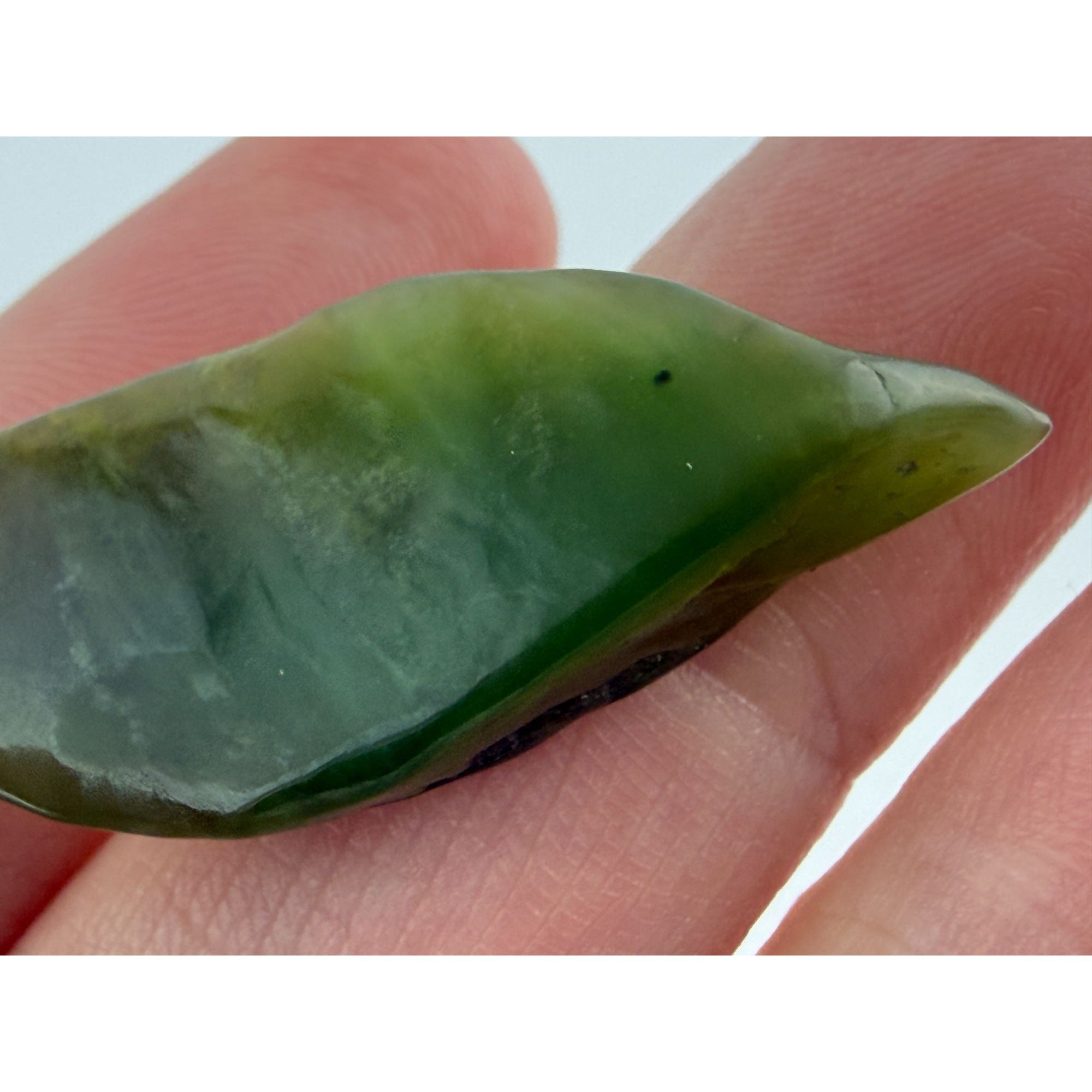 Polished Freeform African Jade Piece Specimen 4.6g Weight 1 5/8 Inch Max Length