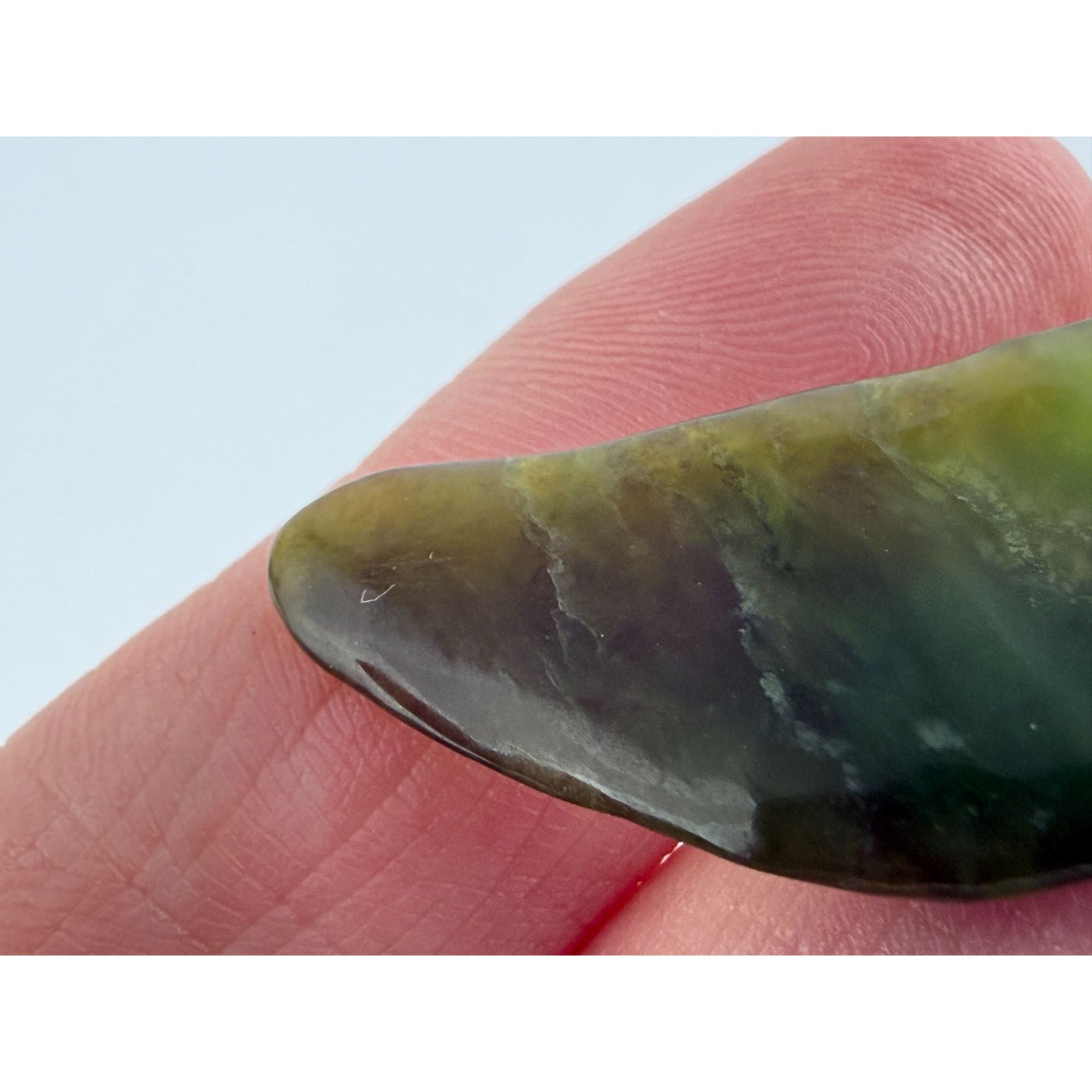 Polished Freeform African Jade Piece Specimen 4.6g Weight 1 5/8 Inch Max Length