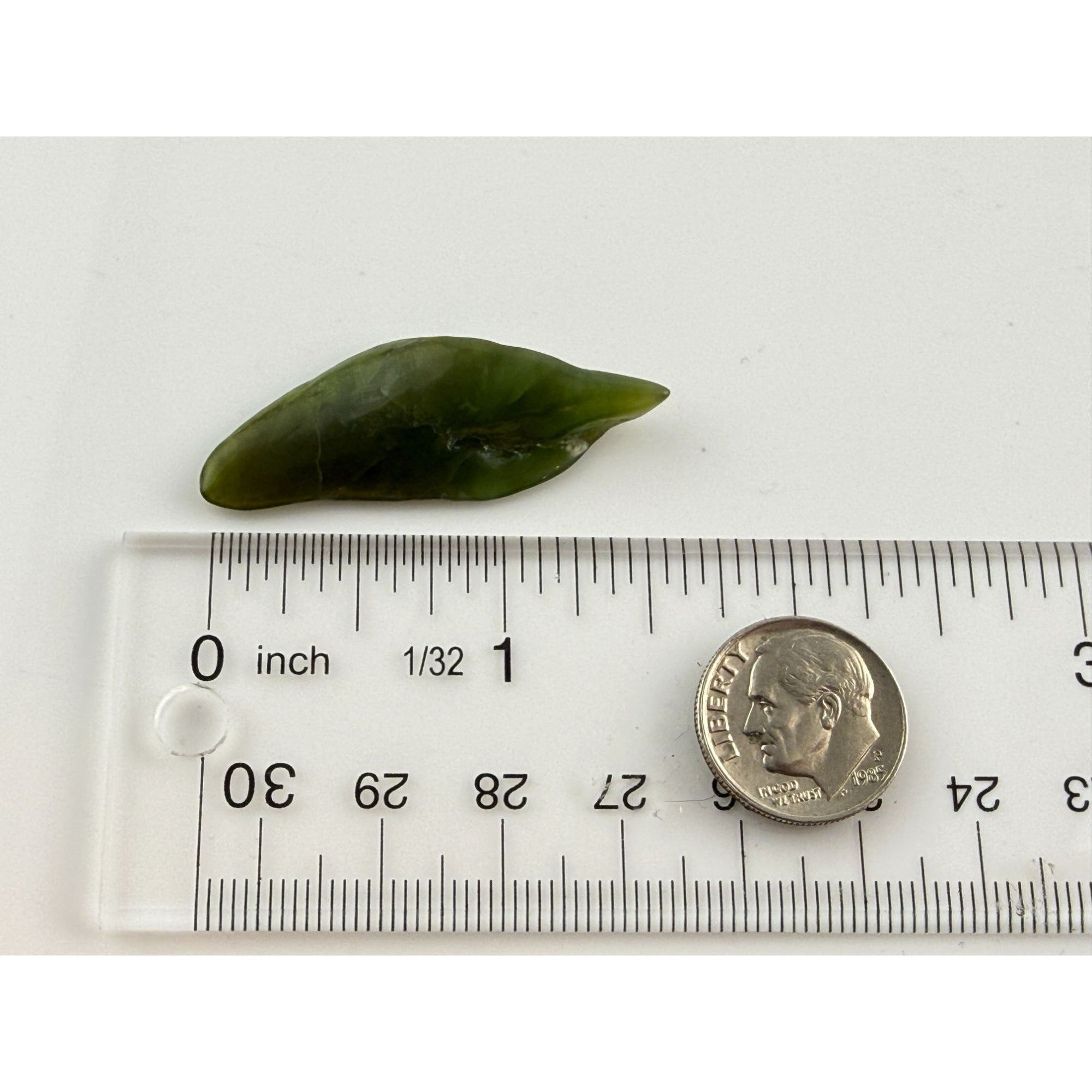 Polished Freeform African Jade Piece Specimen 4.6g Weight 1 5/8 Inch Max Length