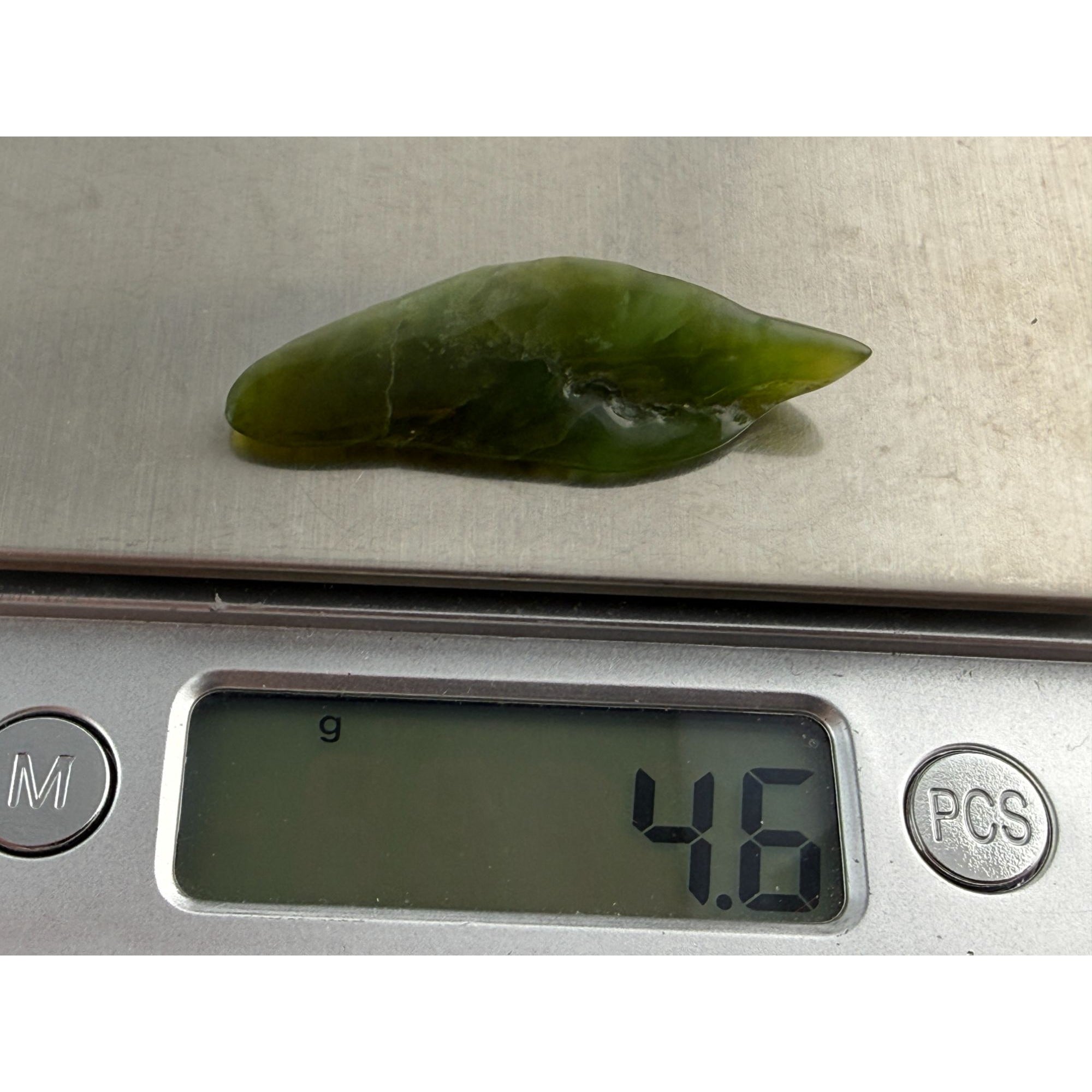 Polished Freeform African Jade Piece Specimen 4.6g Weight 1 5/8 Inch Max Length
