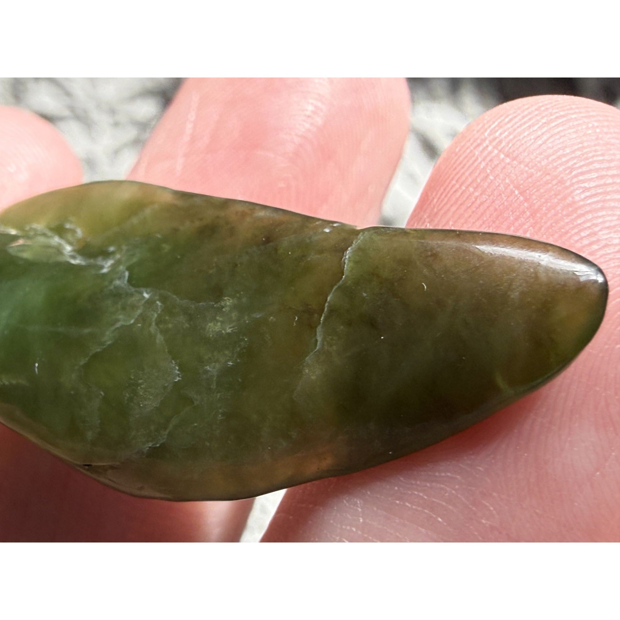 Polished Freeform African Jade Piece Specimen 4.6g Weight 1 5/8 Inch Max Length