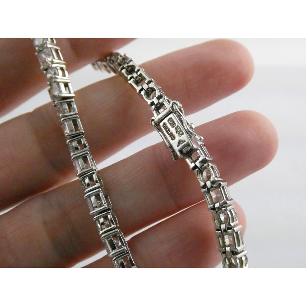Sterling Silver DQCZ Tennis Bracelet 17.7g Weight 8 Inch Length Fit