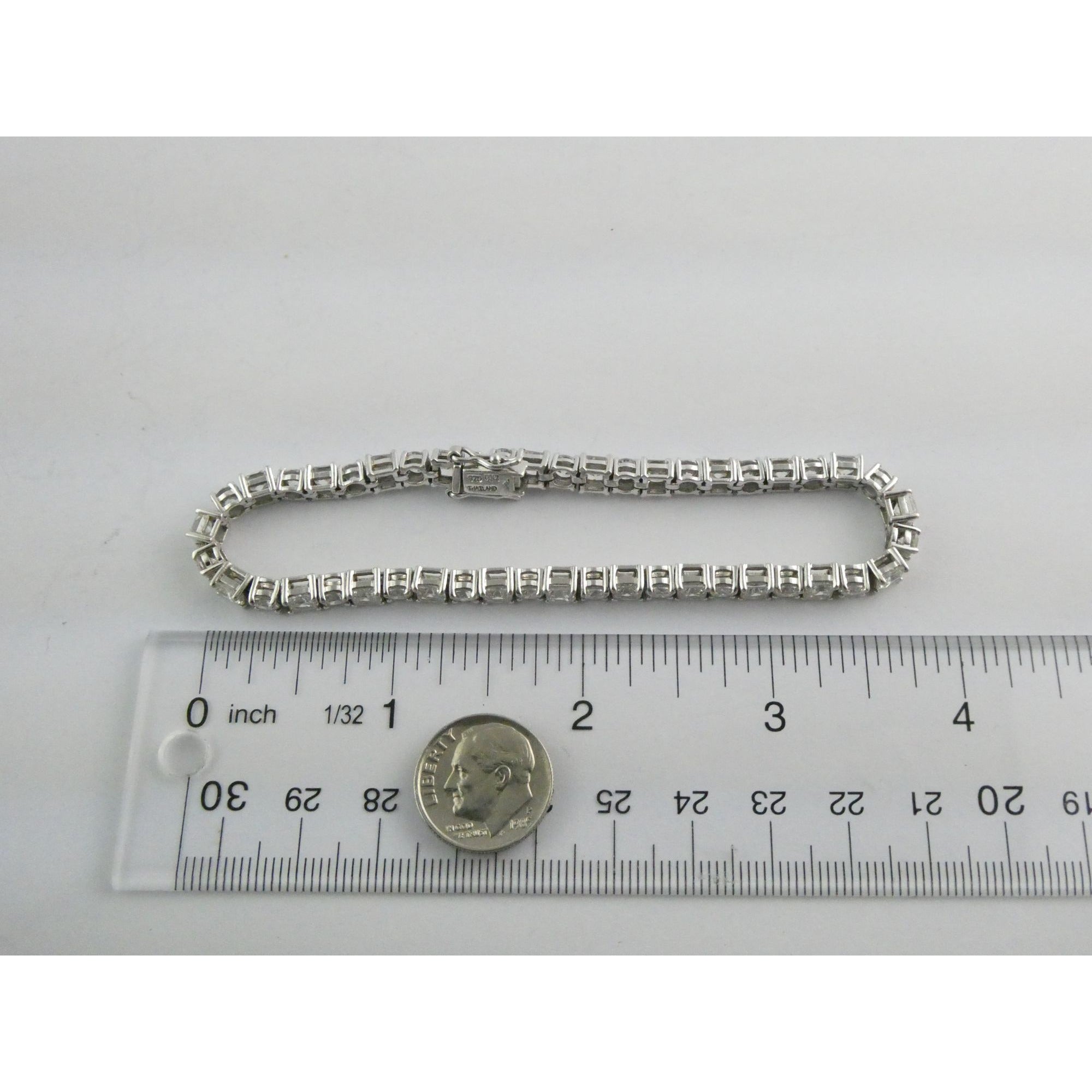 Sterling Silver DQCZ Tennis Bracelet 17.7g Weight 8 Inch Length Fit