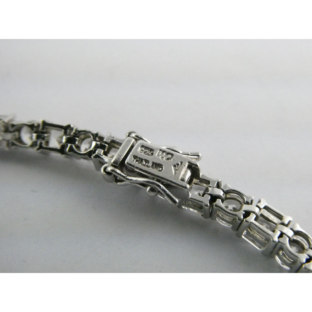 Sterling Silver DQCZ Tennis Bracelet 17.7g Weight 8 Inch Length Fit