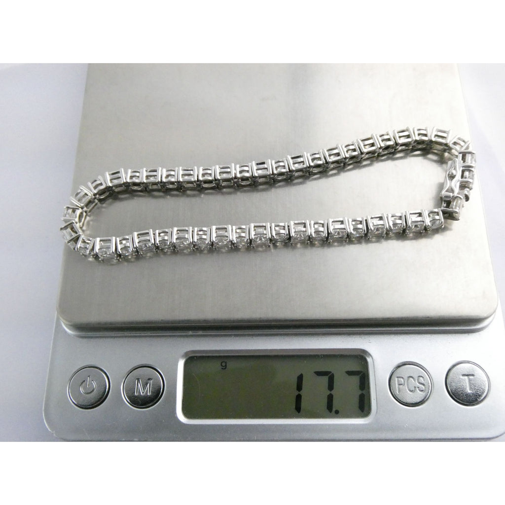 Sterling Silver DQCZ Tennis Bracelet 17.7g Weight 8 Inch Length Fit