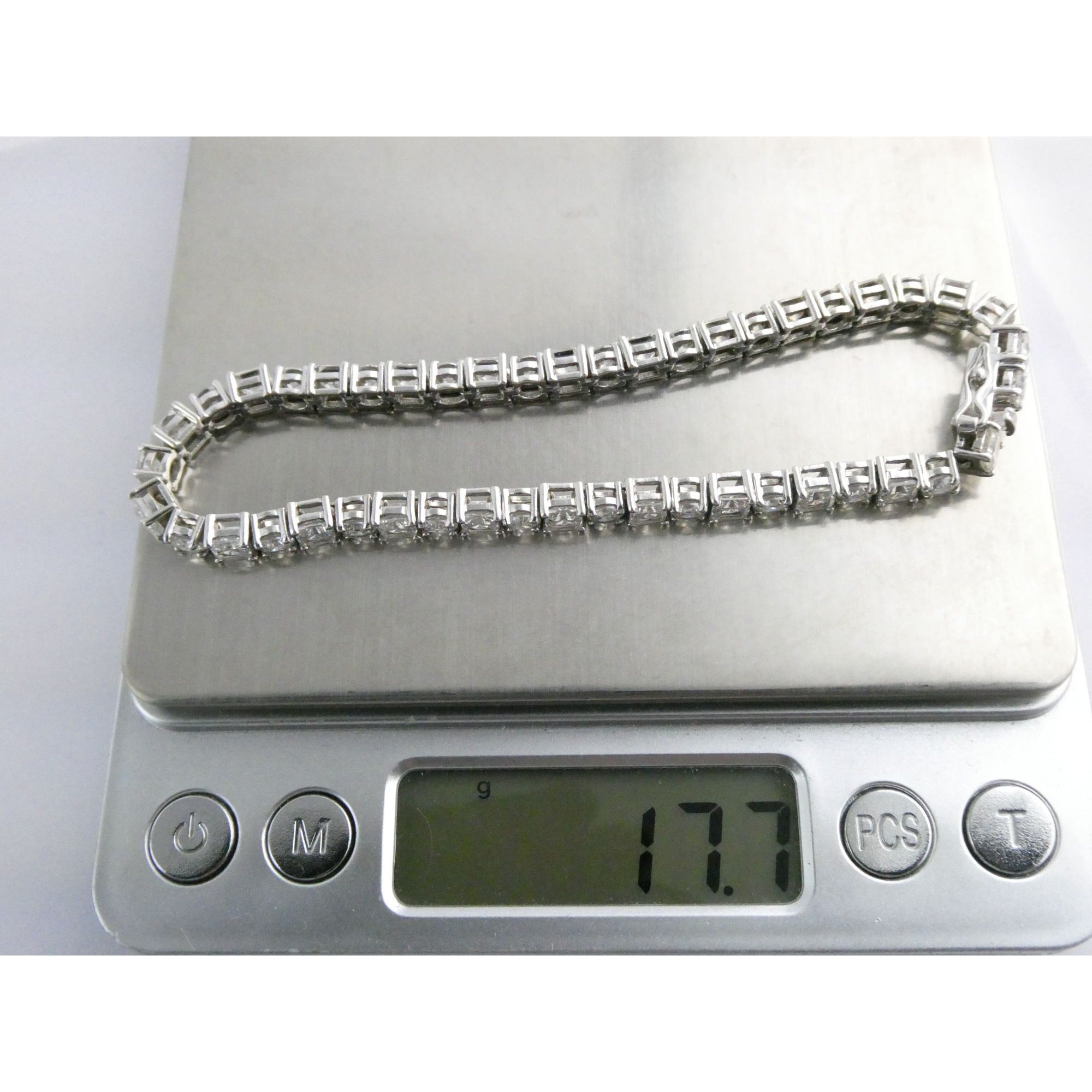 Sterling Silver DQCZ Tennis Bracelet 17.7g Weight 8 Inch Length Fit