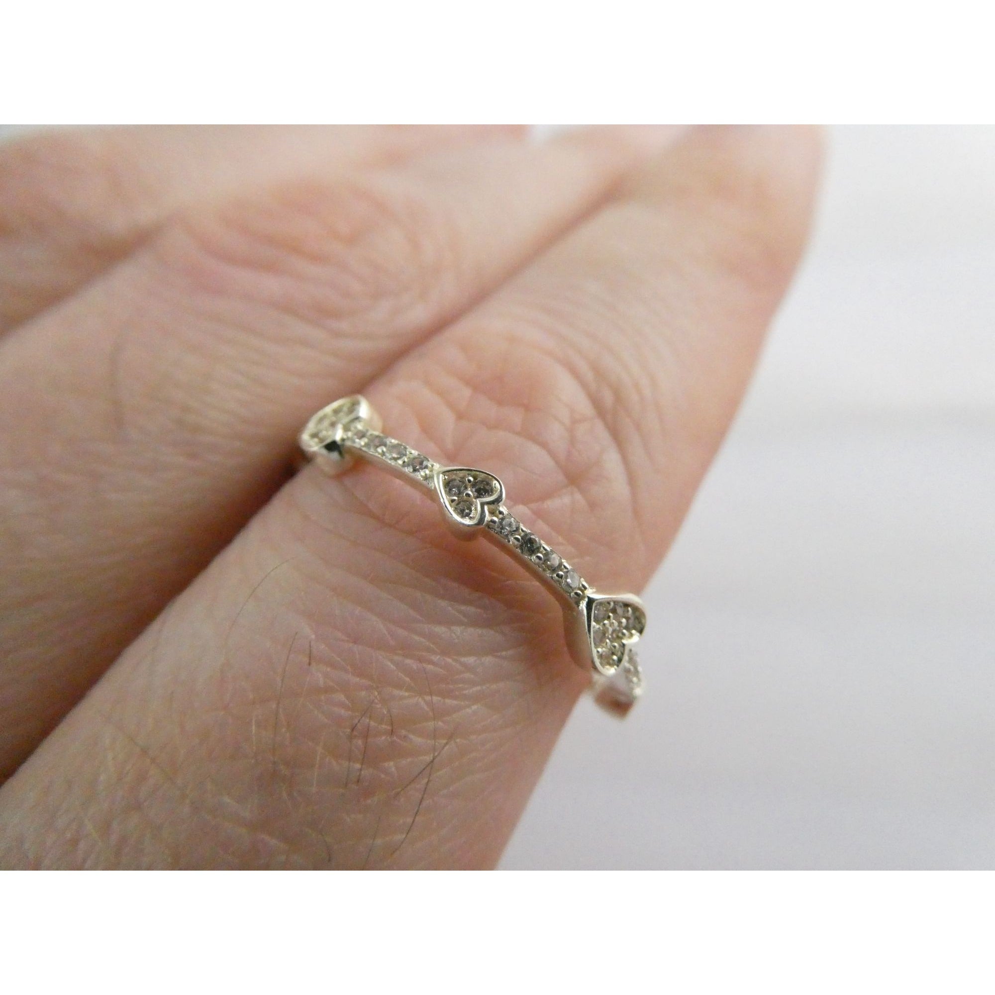 Sterling Silver Infinity Hearts Band Ring Size 11 Weighs 1.7 Grams