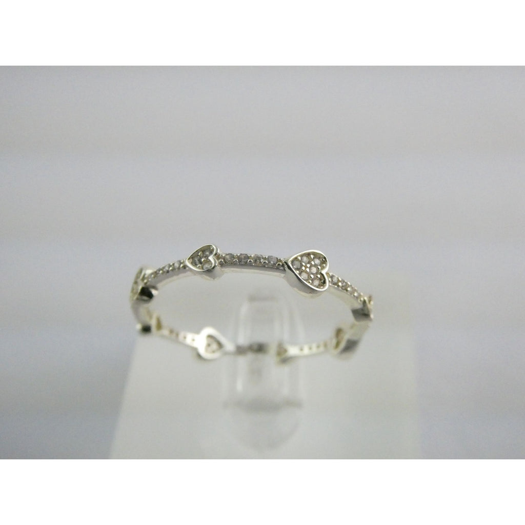 Sterling Silver Infinity Hearts Band Ring Size 11 Weighs 1.7 Grams