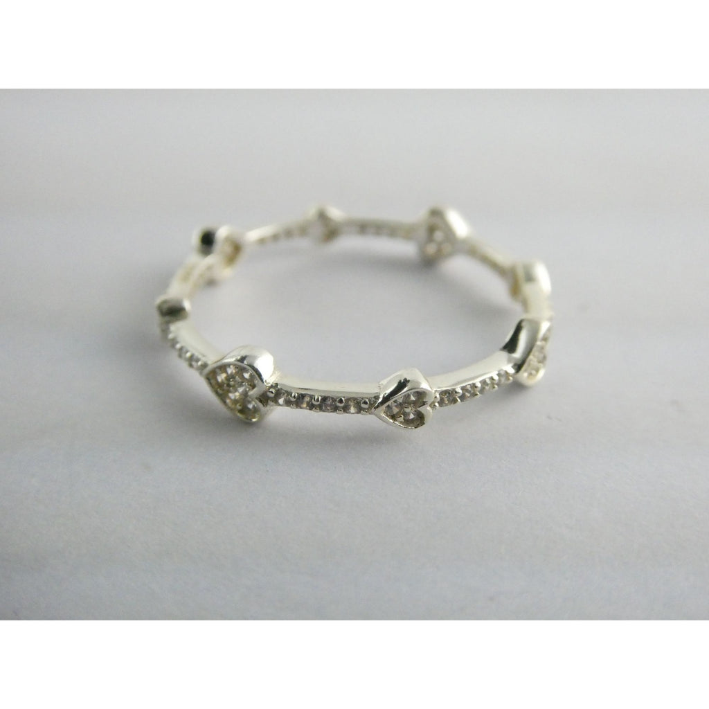 Sterling Silver Infinity Hearts Band Ring Size 11 Weighs 1.7 Grams