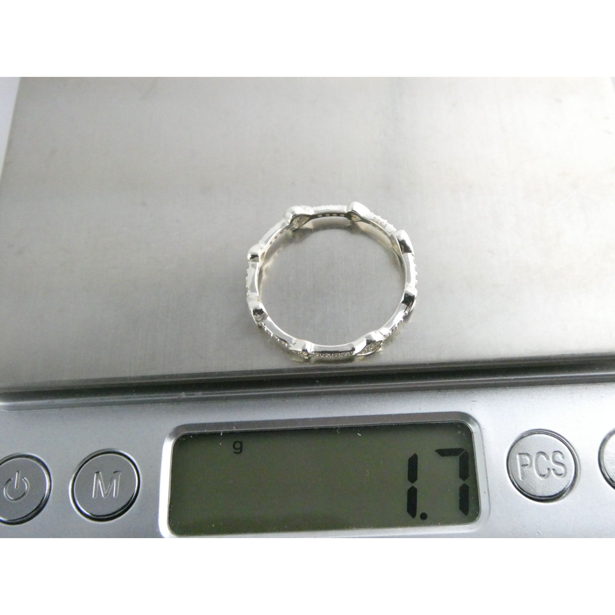 Sterling Silver Infinity Hearts Band Ring Size 11 Weighs 1.7 Grams