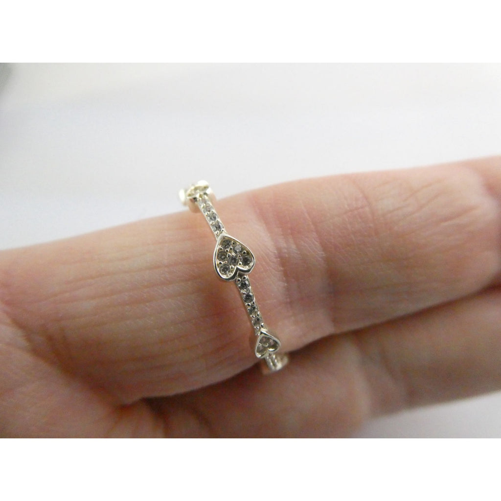 Sterling Silver Infinity Hearts Band Ring Size 11 Weighs 1.7 Grams