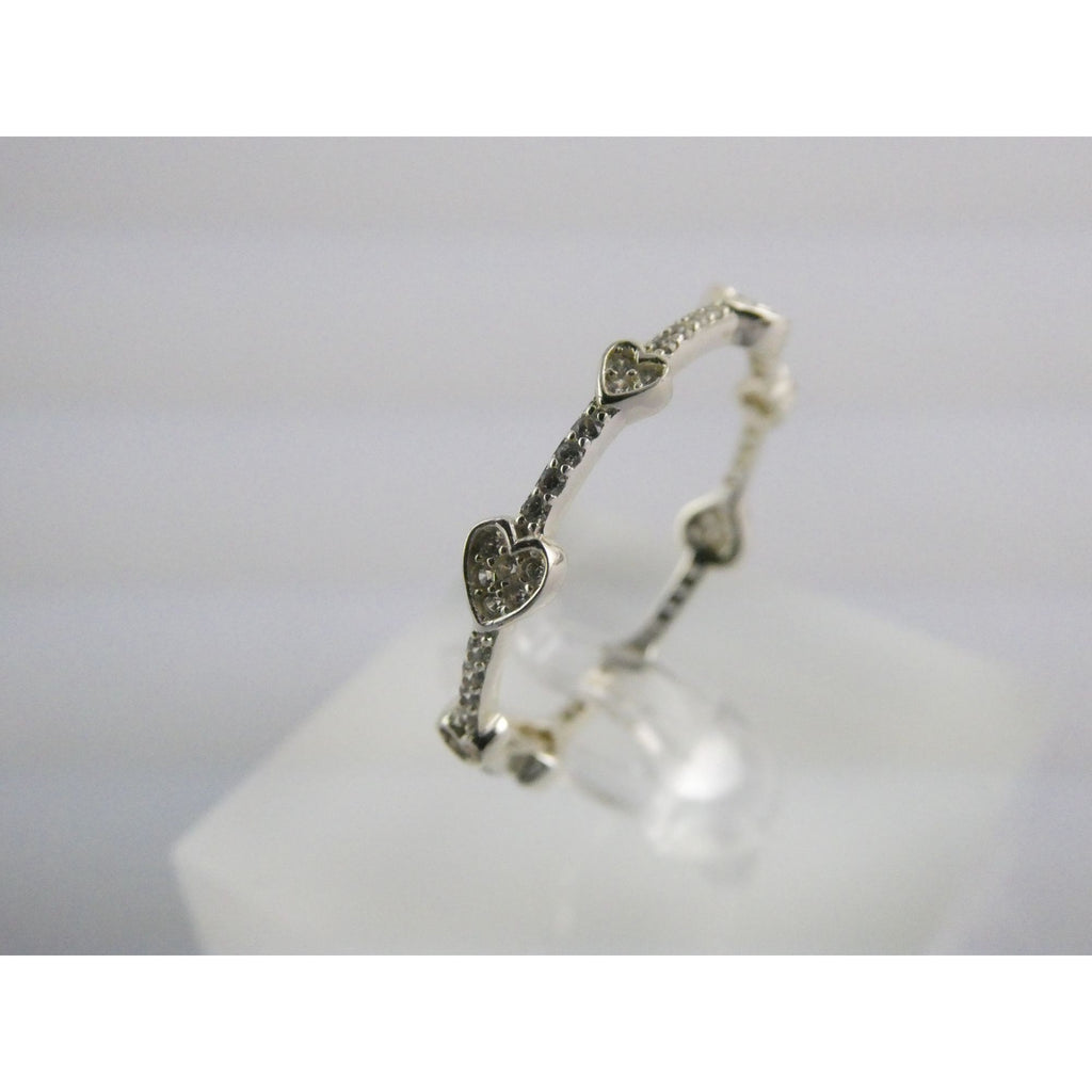 Sterling Silver Infinity Hearts Band Ring Size 11 Weighs 1.7 Grams