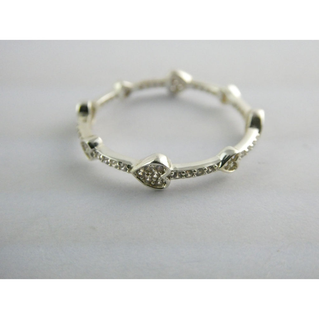 Sterling Silver Infinity Hearts Band Ring Size 11 Weighs 1.7 Grams