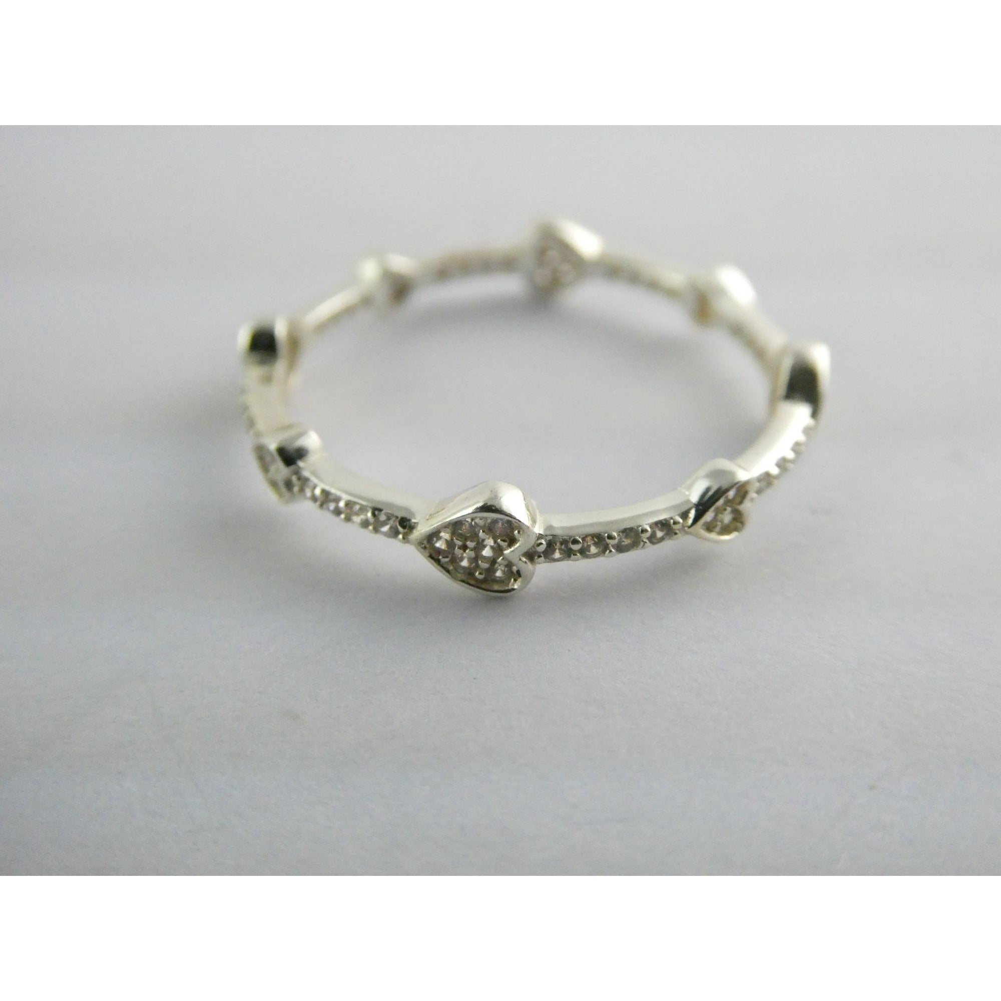 Sterling Silver Infinity Hearts Band Ring Size 11 Weighs 1.7 Grams