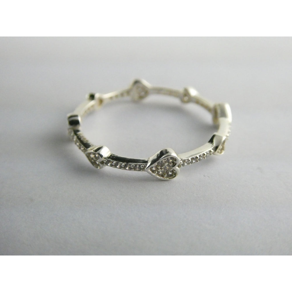 Sterling Silver Infinity Hearts Band Ring Size 11 Weighs 1.7 Grams