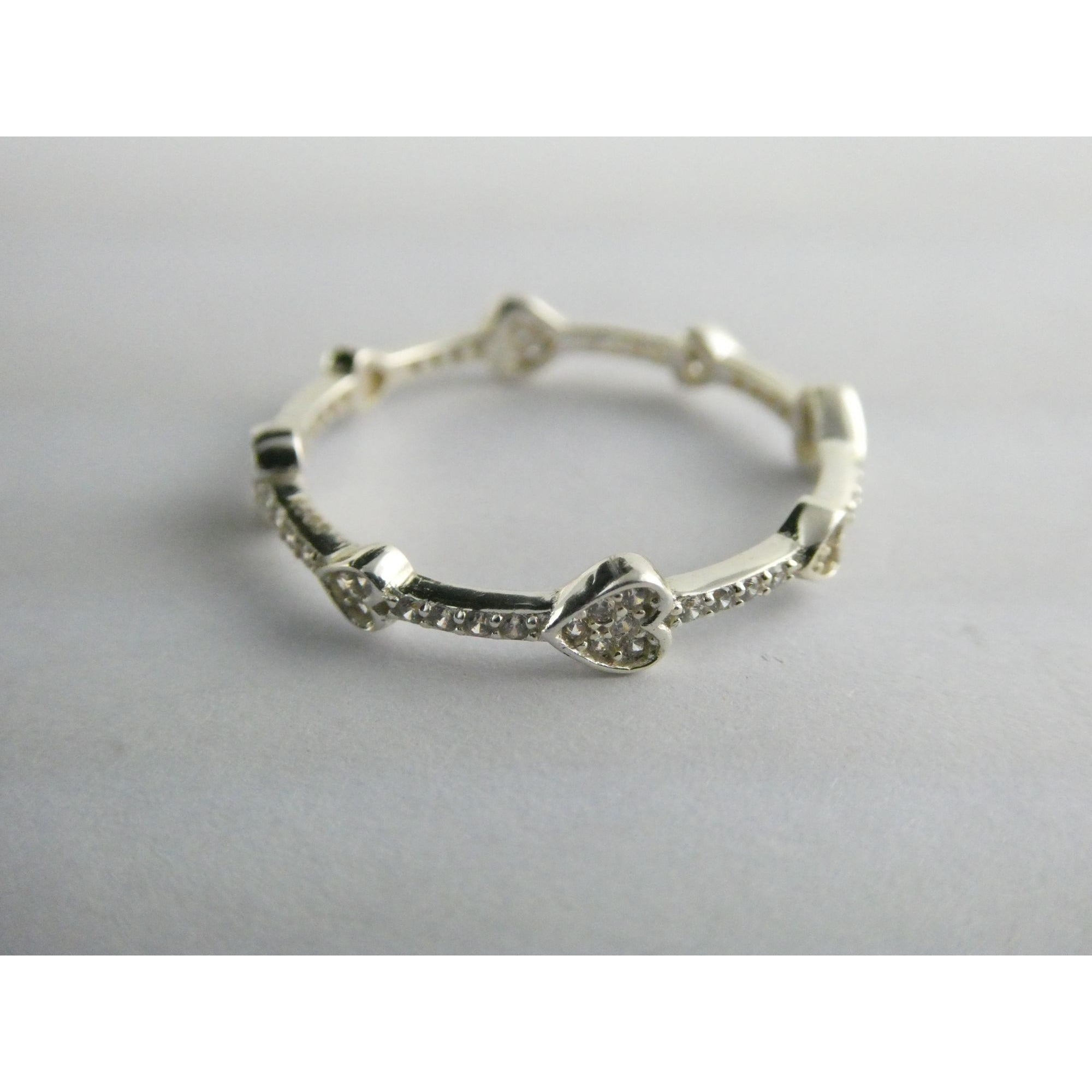 Sterling Silver Infinity Hearts Band Ring Size 11 Weighs 1.7 Grams