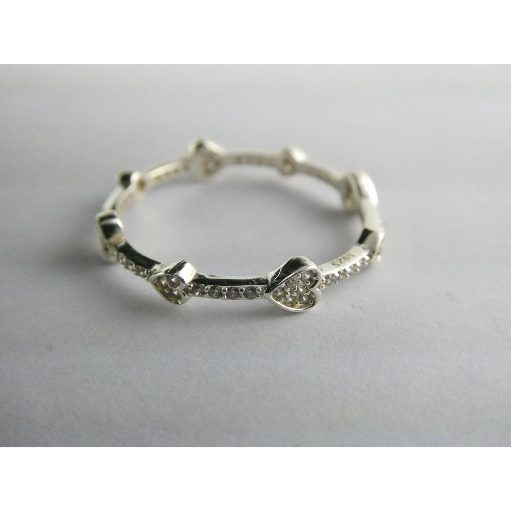 Sterling Silver Infinity Hearts Band Ring Size 11 Weighs 1.7 Grams