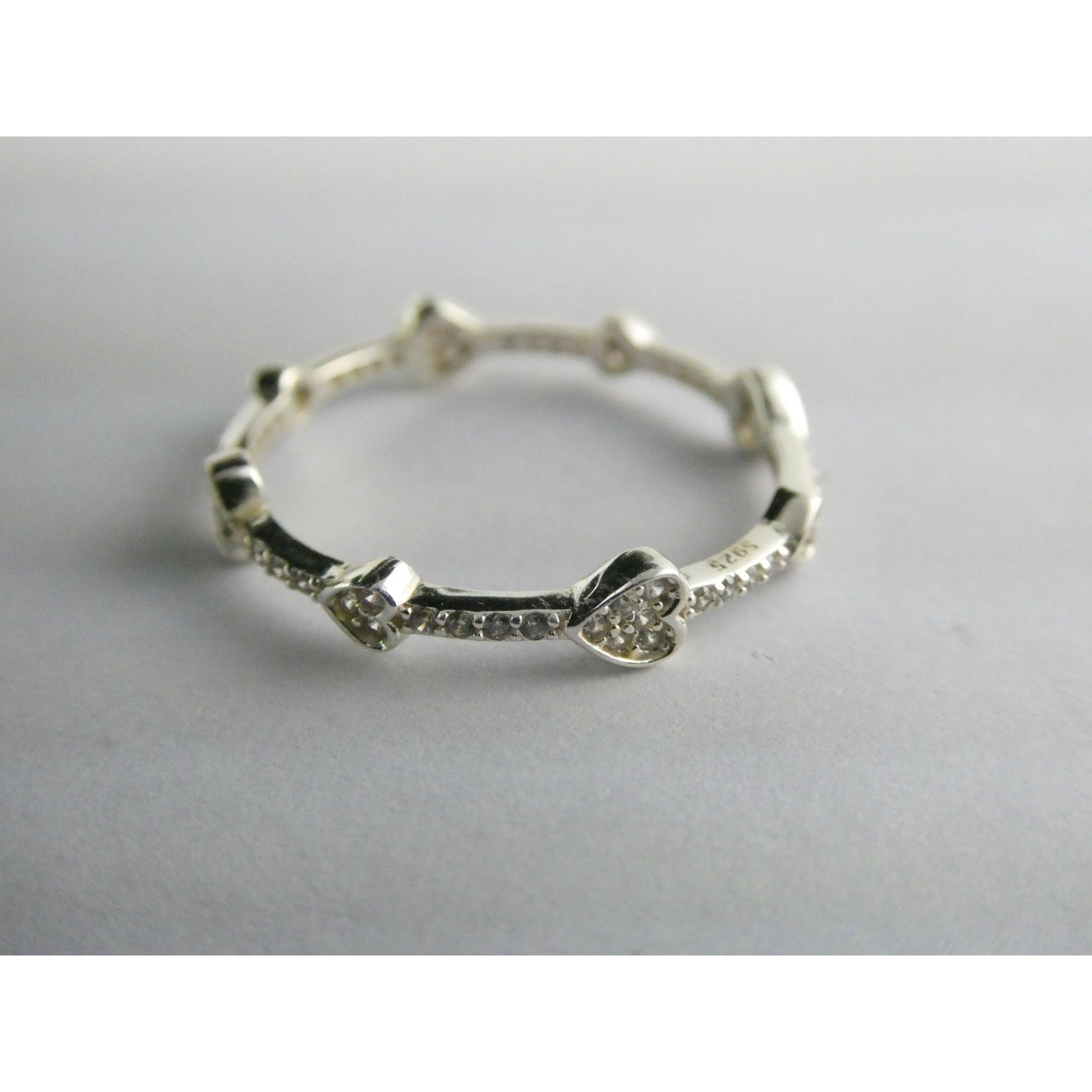 Sterling Silver Infinity Hearts Band Ring Size 11 Weighs 1.7 Grams