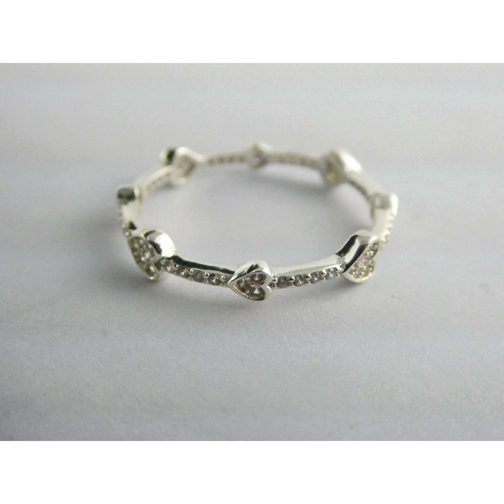 Sterling Silver Infinity Hearts Band Ring Size 11 Weighs 1.7 Grams