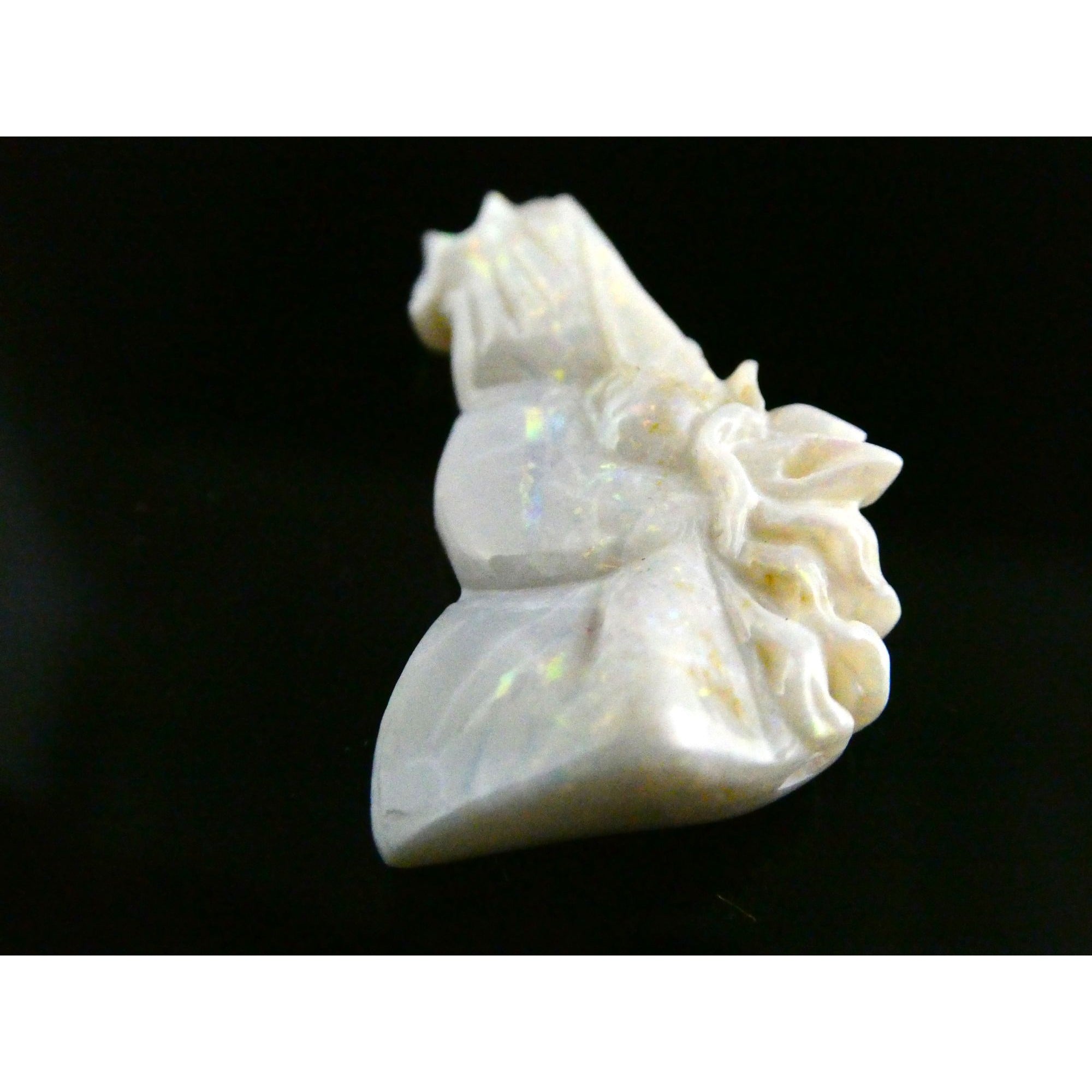 Carved Natural Opal Horse Head Specimen 2.2g Weight 11.3 Carats 26mm Length