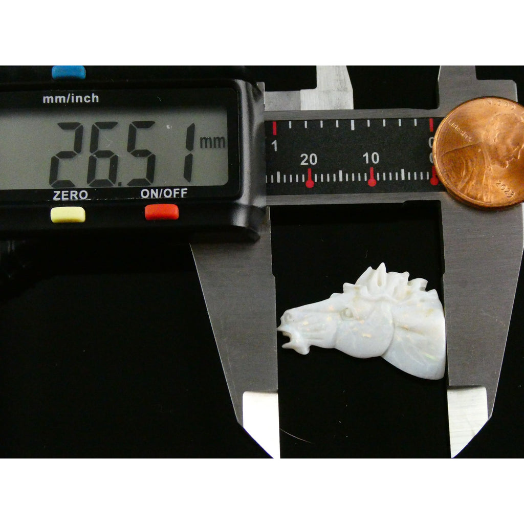 Carved Natural Opal Horse Head Specimen 2.2g Weight 11.3 Carats 26mm Length